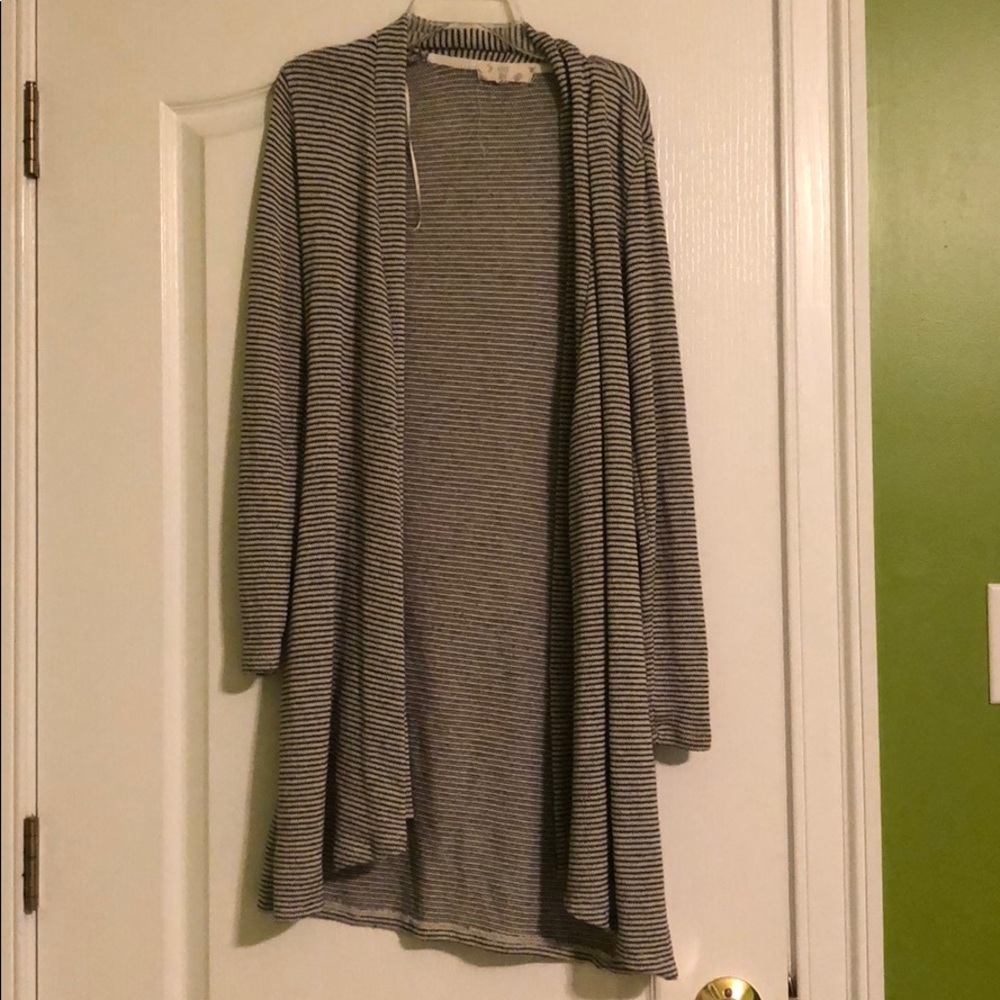 black striped cardigan